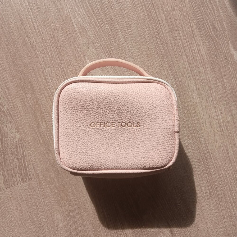 Pink Leather Threshold Target Office Supply Bag